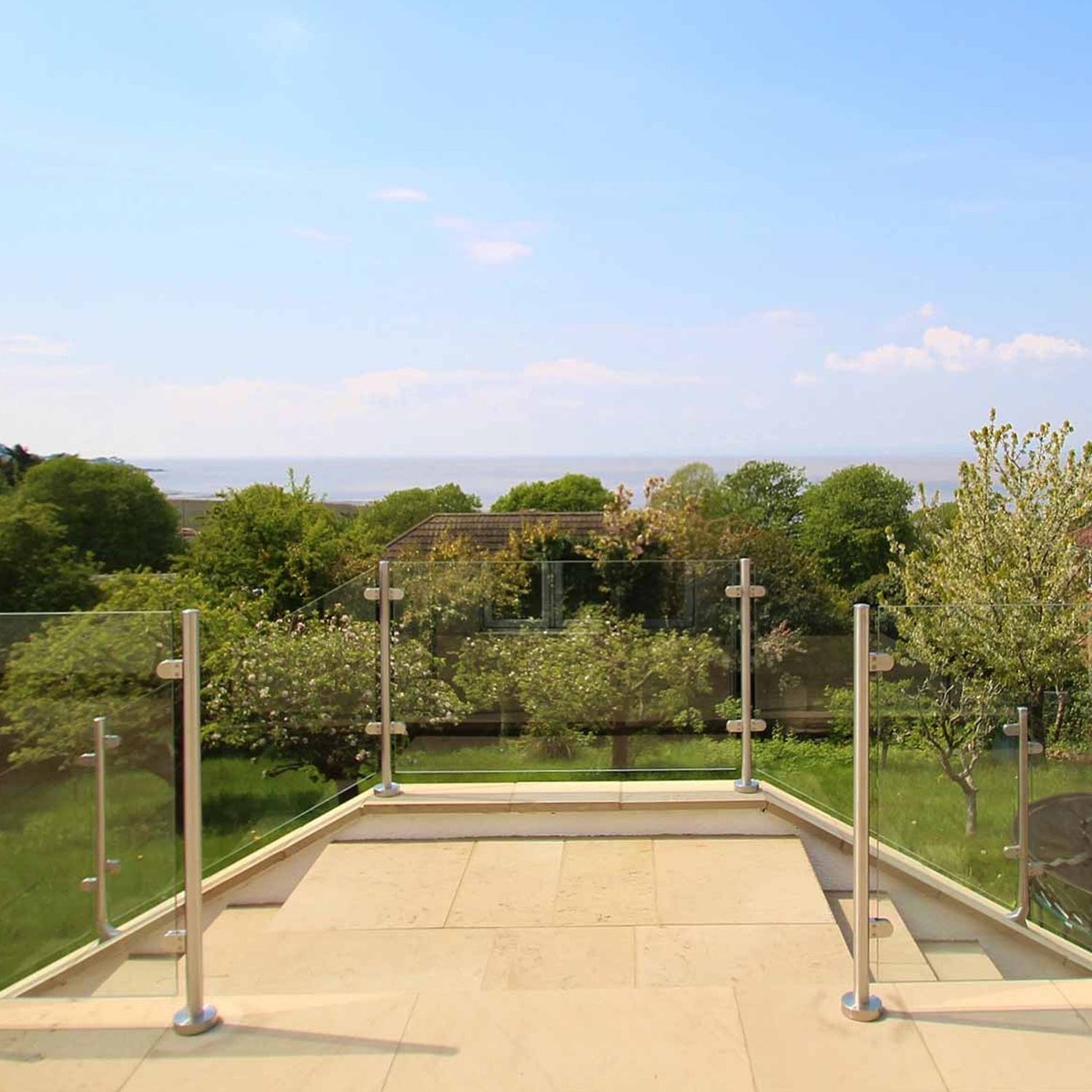 Poste de aço inoxidá vel escovado 90cm da extremidade da escada da balaustrada do metal